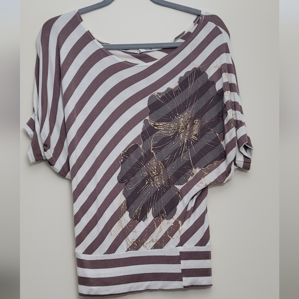 Papaya Small Brown Floral Top